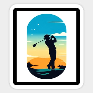 Golf Swing Silhouette, Sports Sticker